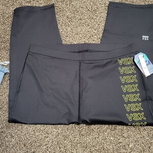 VSX Black Leggings with Vibrant Yellow Accents